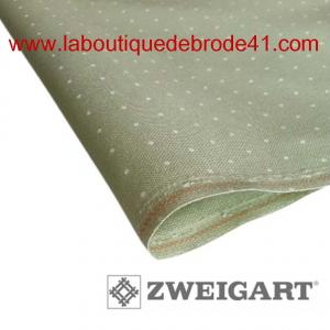 Toile a broder zweigart murano 3984 12 6 fils mini dots vert 6349