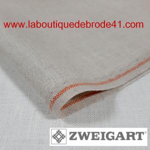 Toile a broder zweigart normandie 3441 18 fils naturel 54