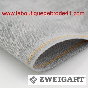 Toile broder zweigart de lin newcastle 3348 16 fils marbre vintage gris reference 3348 7730