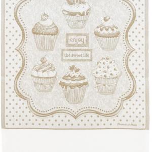 Torchon a broder cuisine cupcakes couleur lin aida 6 pts 2 