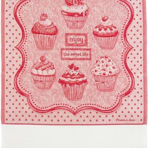 Torchon a broder cuisine cupcakes rouge aida 6 pts