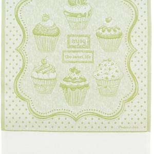 Torchon a broder cuisine cupcakes vert aida 6 pts